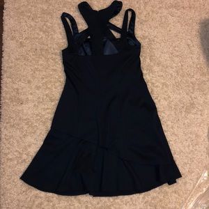 Navy flutter dress with top cut outs